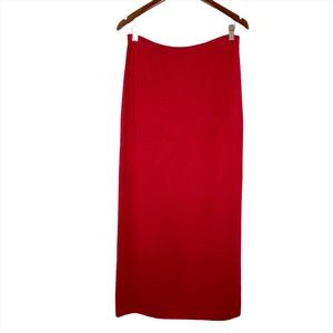 Eileen Fisher Red Holbry Merino 100% Wool Skirt M